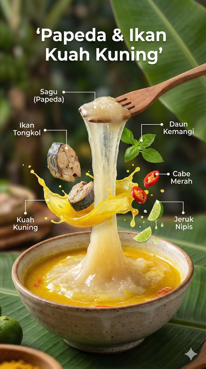 Ultra-realistic cinematic food photography of a traditional Indonesian dish, presented as a floatin…