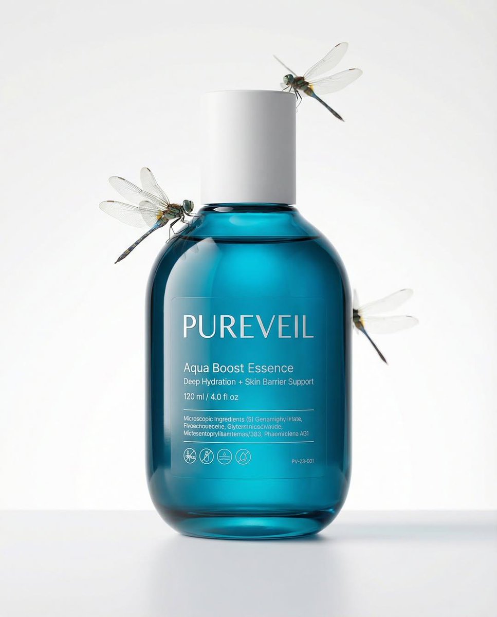 A professional skincare shot of a [product container] with [cap/lid], labeled [brand, product, desc…