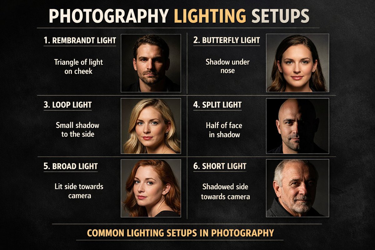 Photography Lighting Setups Poster Prompt