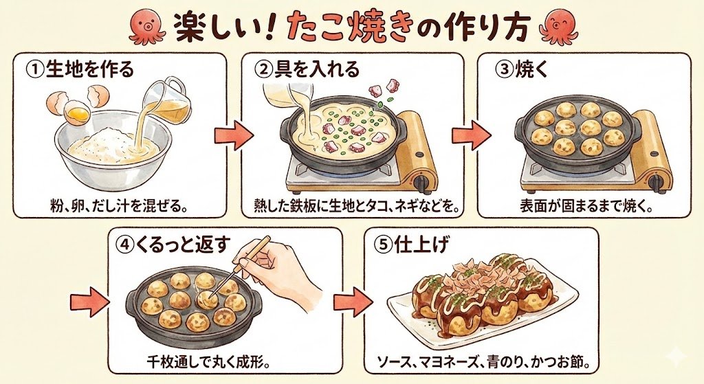 Takoyaki Illustration and Store Interior Synthesis Prompts