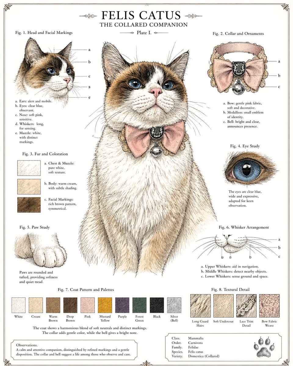 Vintage Cat Natural History Plate