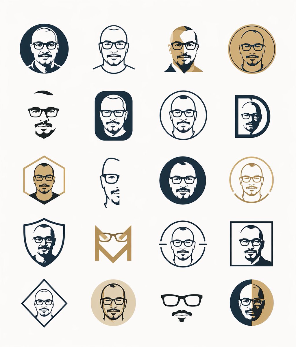 Minimal Male Avatar Logo Grid