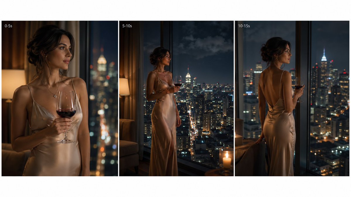 Cinematic Nighttime Fashion Triptych