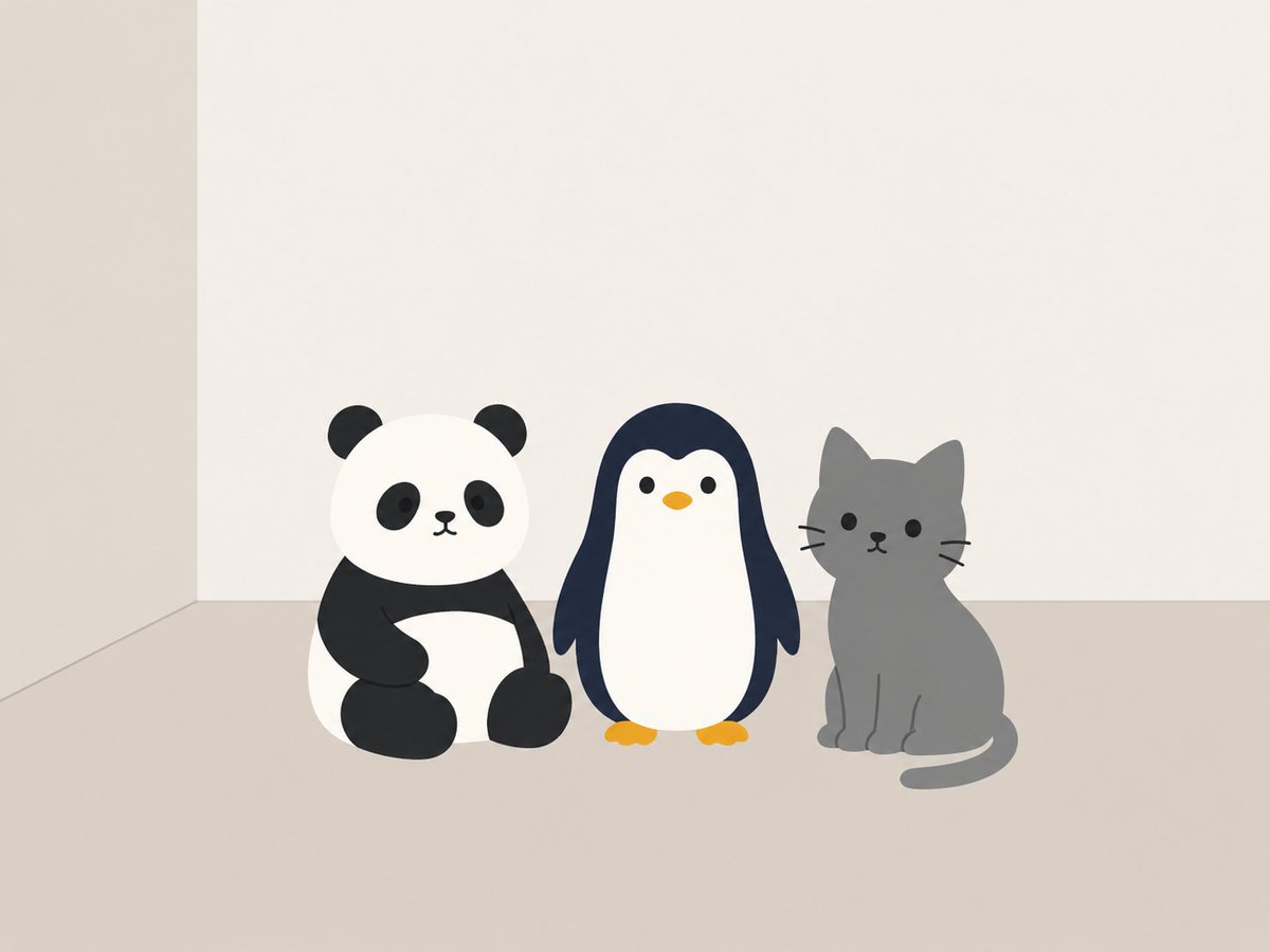 Minimal Clay Animal Trio