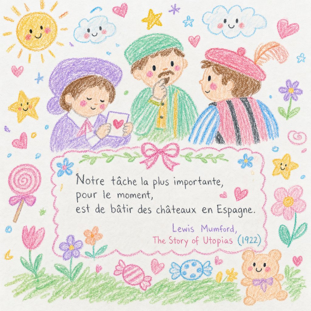 Whimsical Crayon Utopia Quote