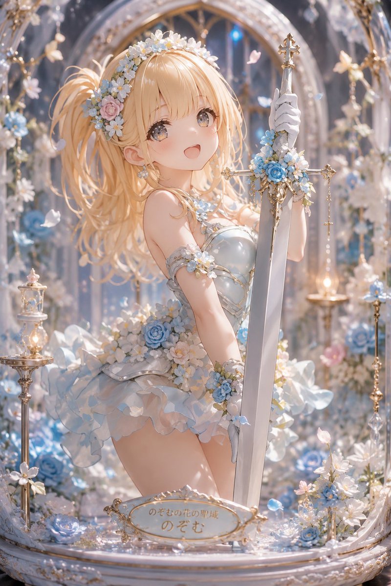 Floral Aqua Dome Anime Knight
