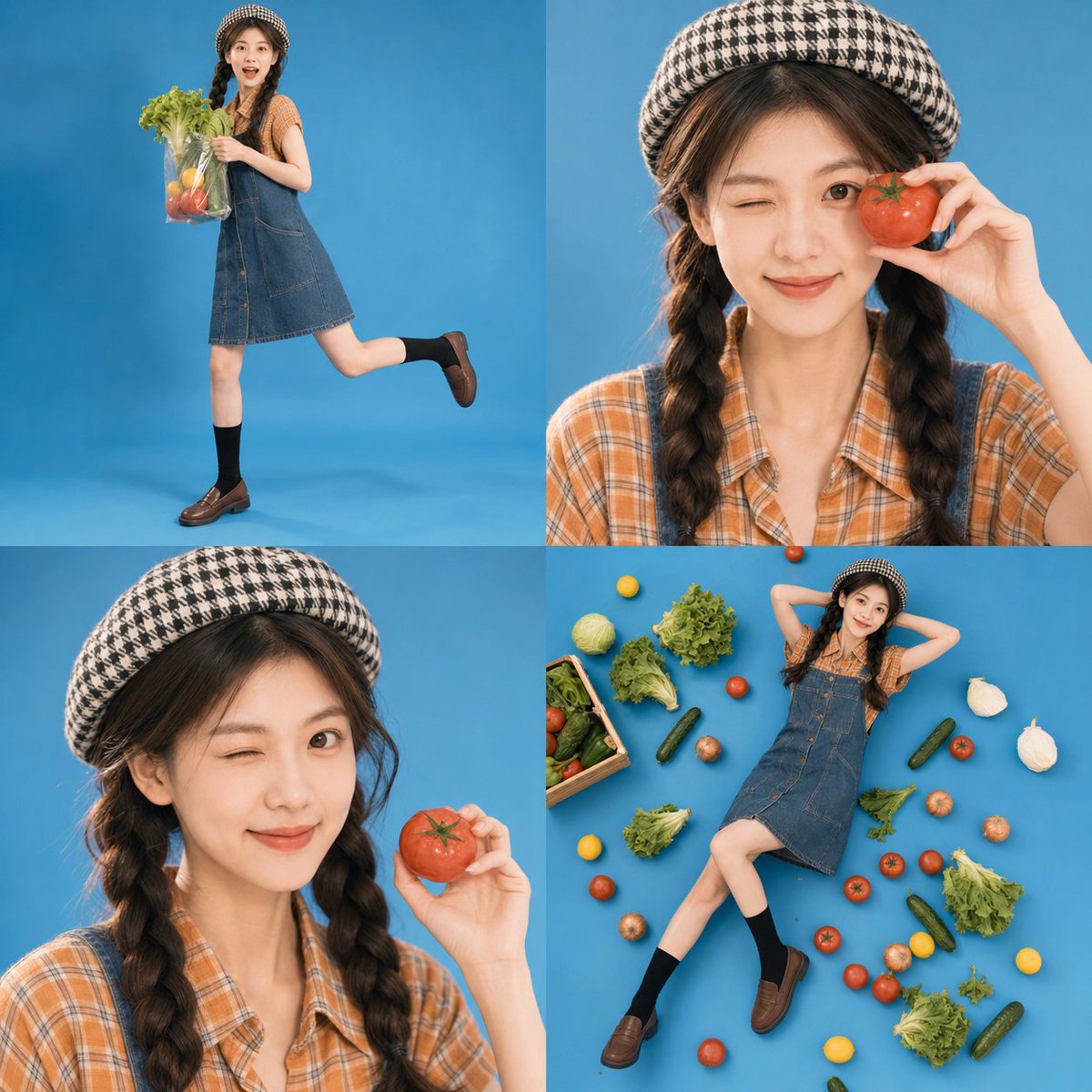 Retro Market-Girl Photo Collage
