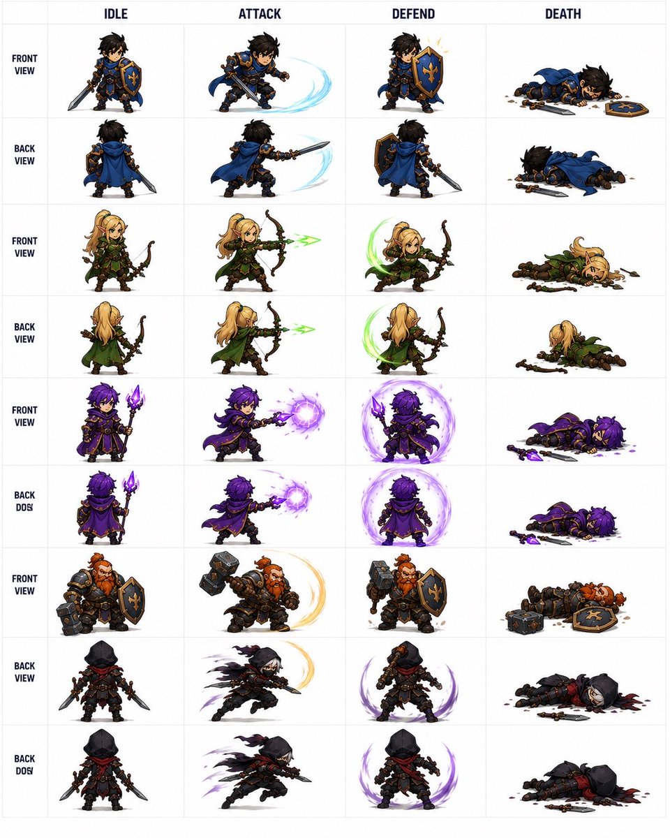 Fantasy RPG Character Sprite Sheet