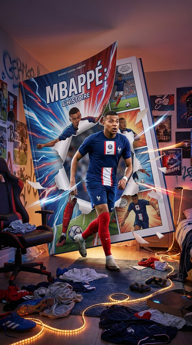 Mbappé Comic Book Bedroom Portal