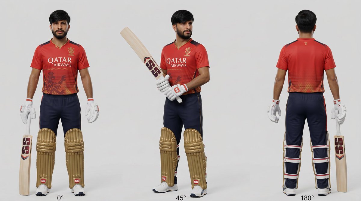 Cricket Player Three-Angle Character Sheet