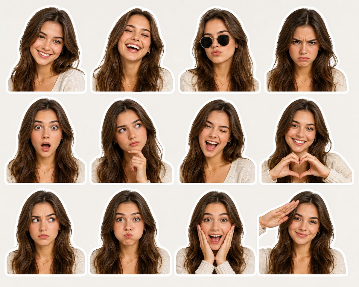 Expressive Woman Emoji Sticker Pack