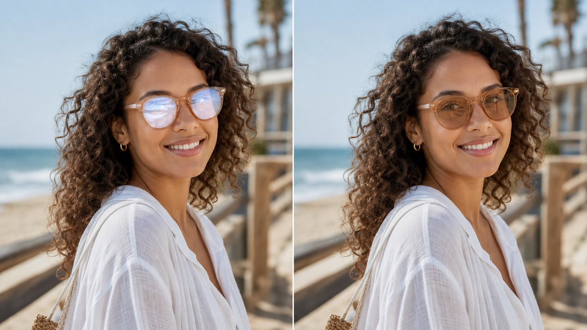 Glasses Glare Removal Comparison