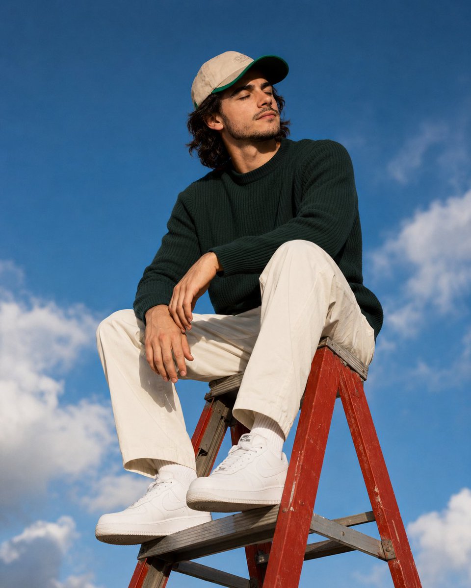 Outdoor Lifestyle Portrait on Ladder