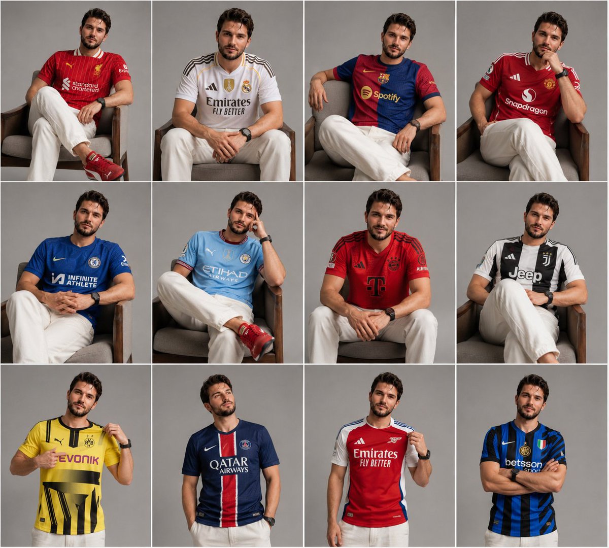 Football Jersey Grid Collage