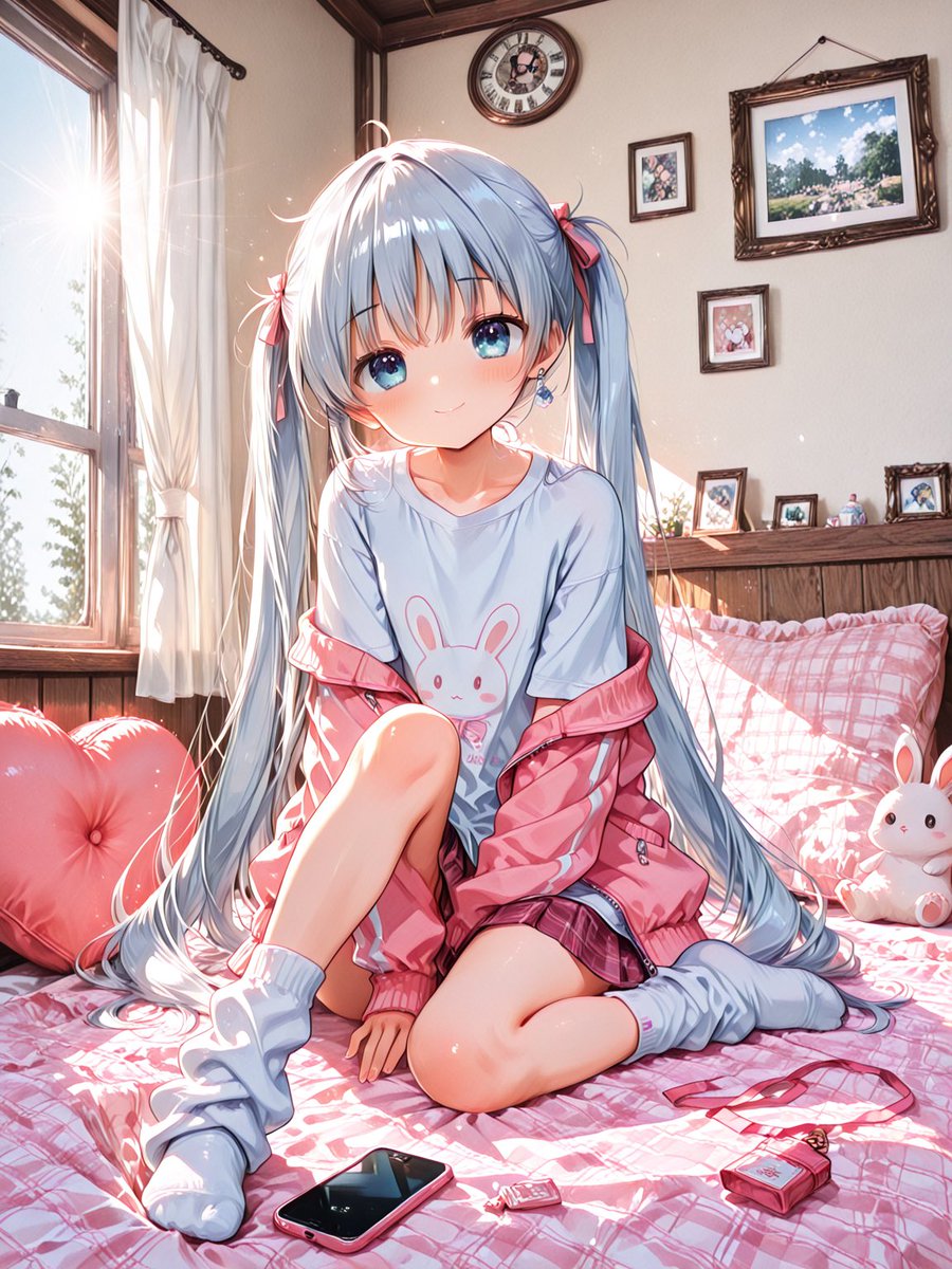 Sunlit Anime Bedroom Portrait