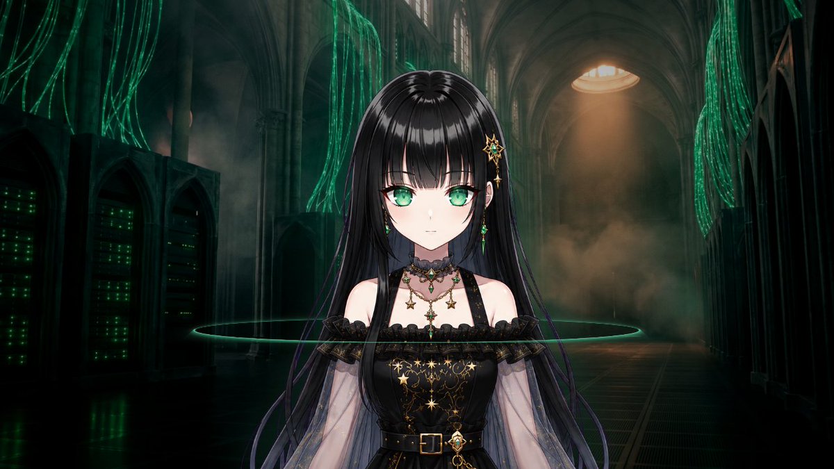 Gothic Cyber VTuber Cathedral Portrait