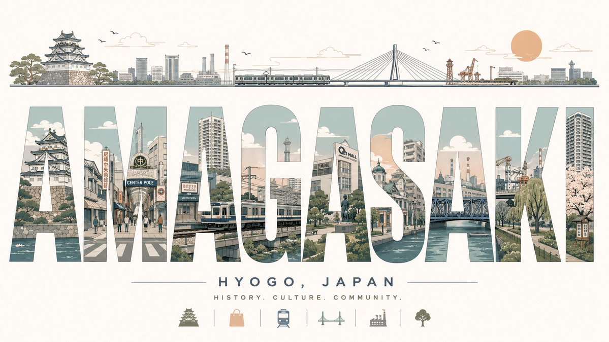 Retro Amagasaki Travel Poster