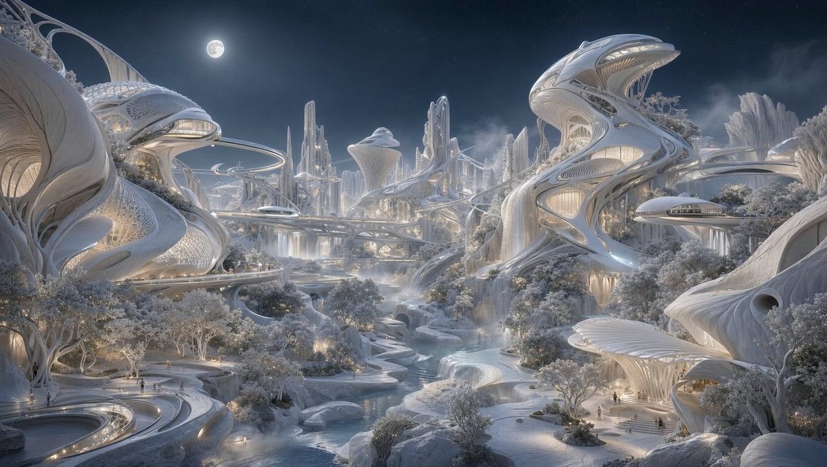 Moonlit Biomorphic Future City