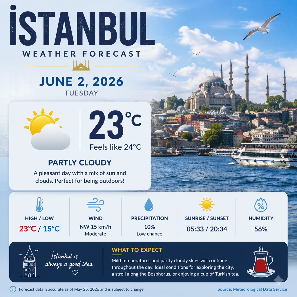 Istanbul Weather Information Poster
