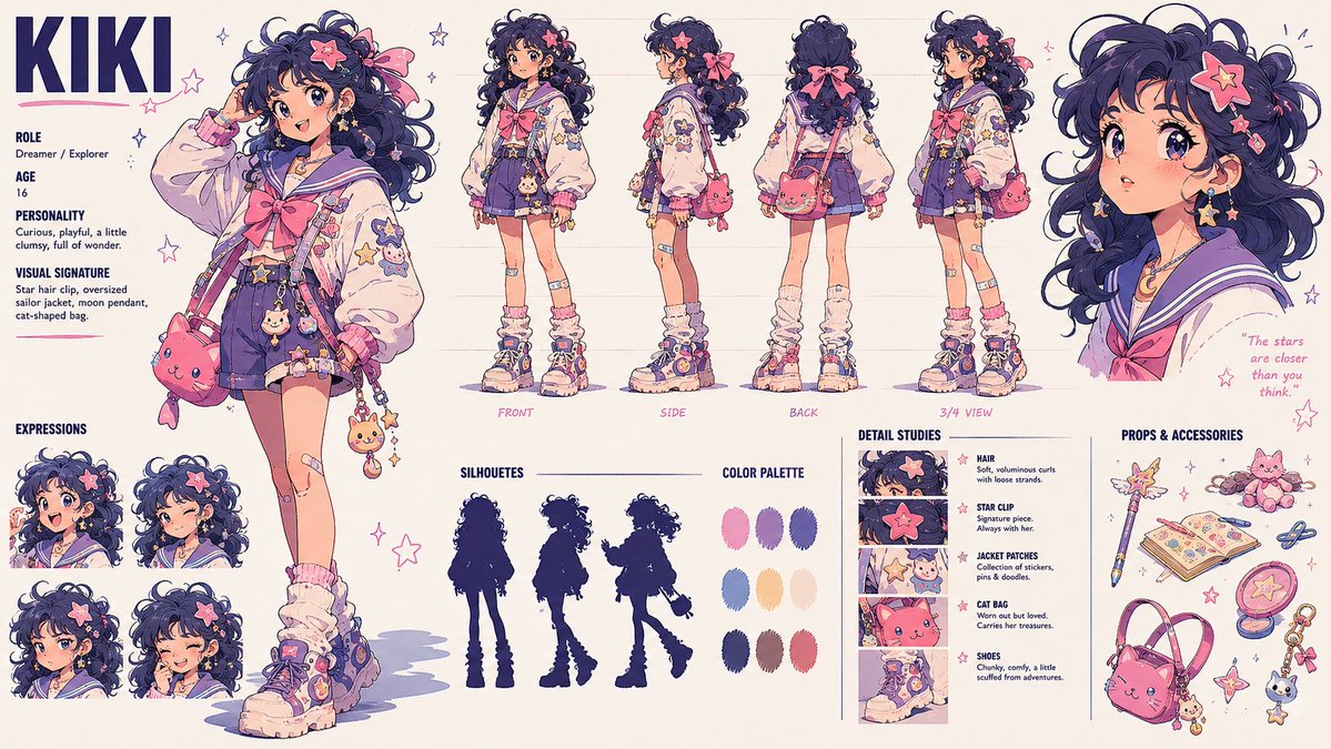 Kiki Anime Character Sheet