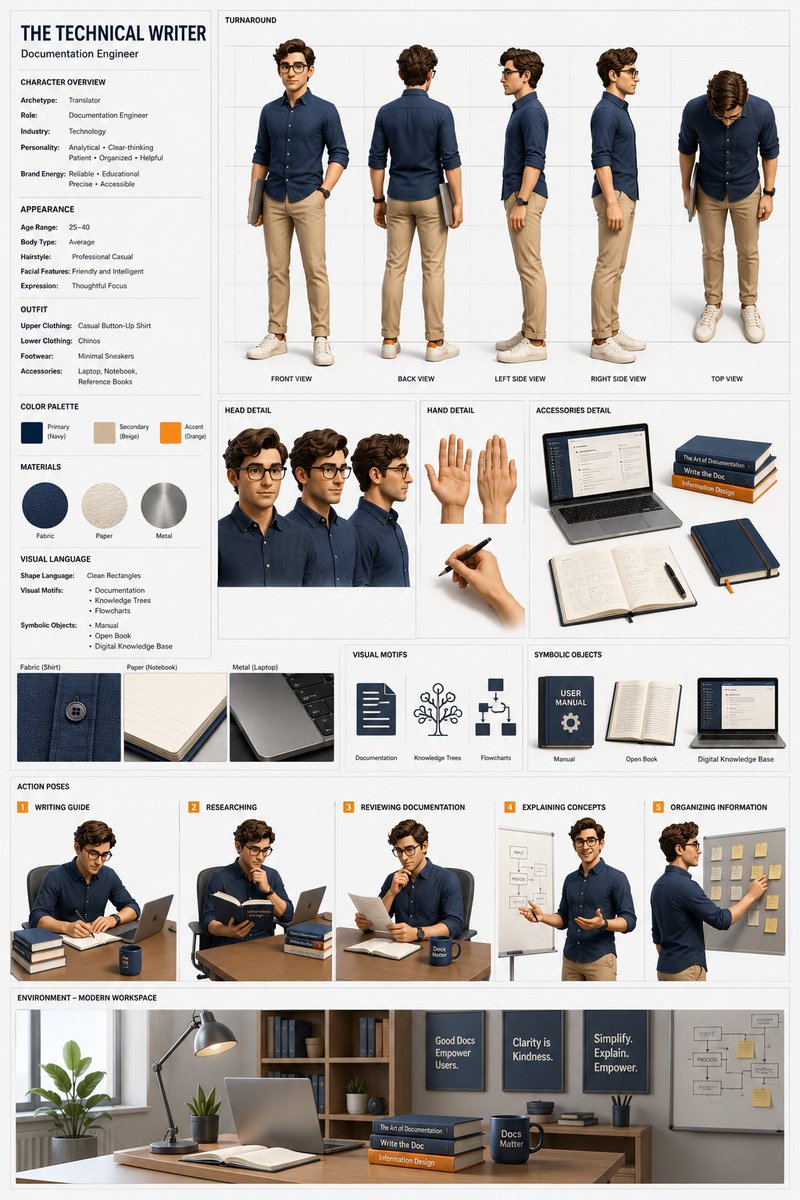 Professional 3D Character Concept Sheet