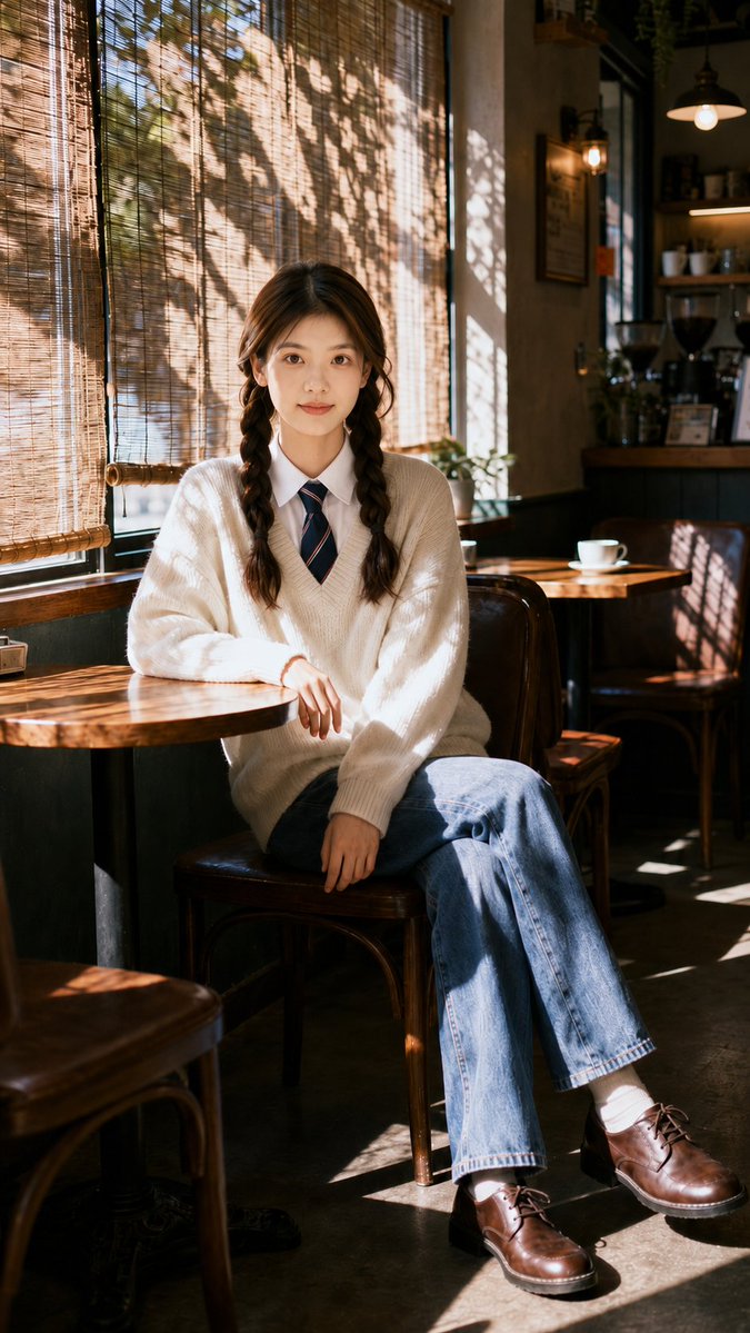 Nostalgic Cafe Identity Reference Portrait