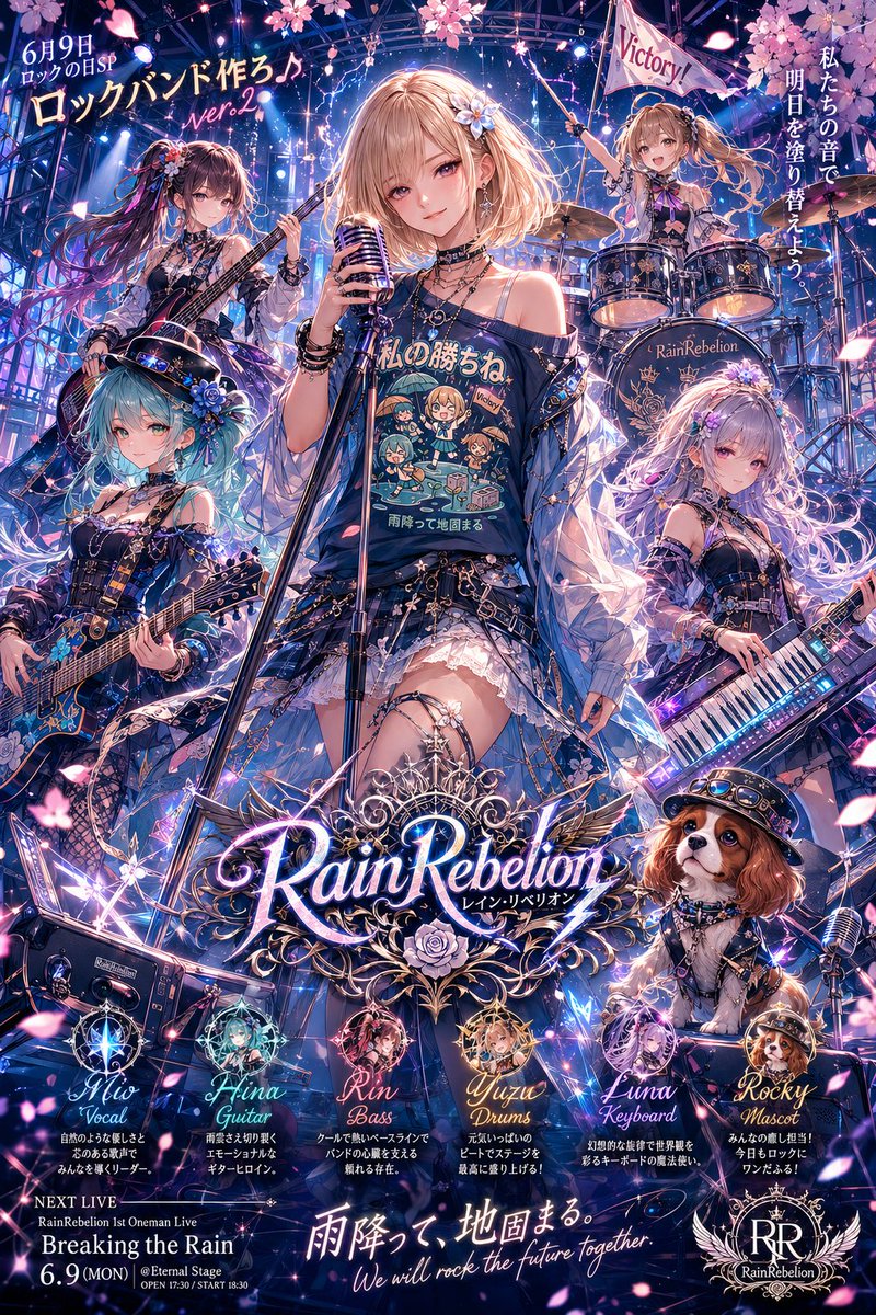 Anime Rock Band Concert Poster