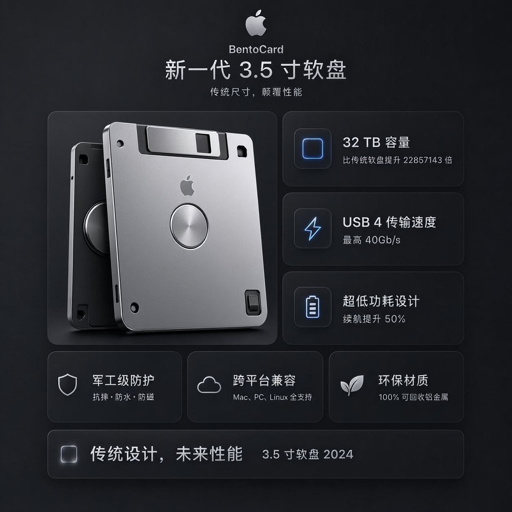 Futuristic BentoCard Floppy Ad