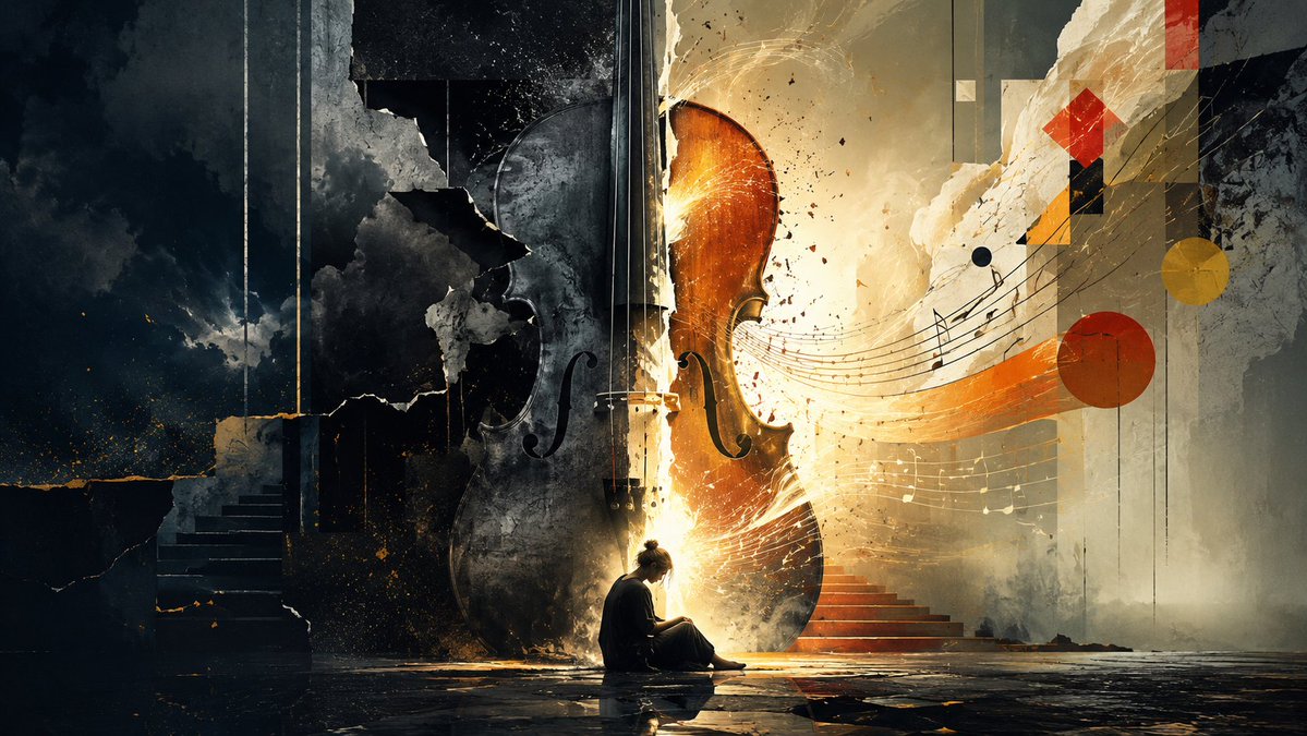 Melancholy Cello Surreal Artwork