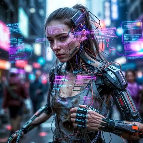 Cyberpunk Guerrilla Girl Video Generation
