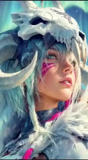 Cinematic Portrait of Female Fantasy Warrior in Arctic Tundra Video Prompt