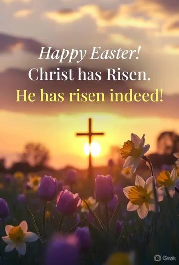 Happy Easter Sunrise Scene