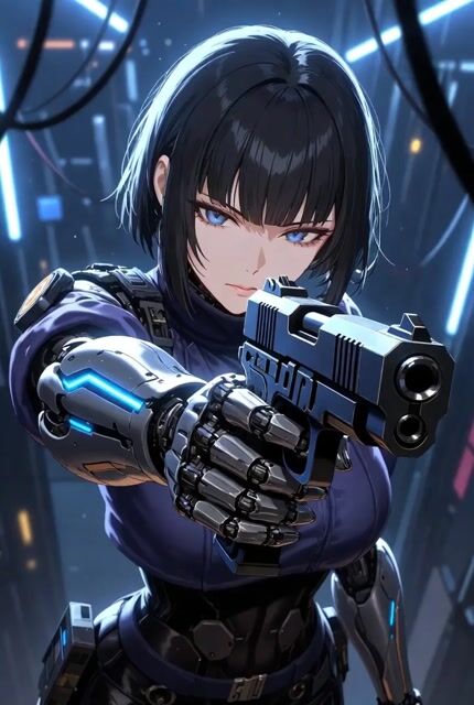Anime cyberpunk woman video