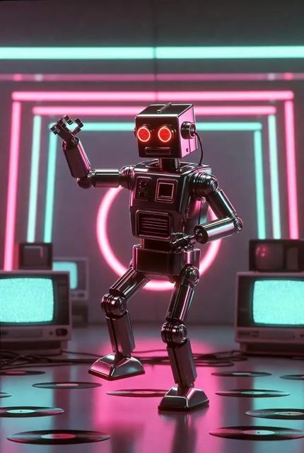 Retro Futuristic Dancing Robot