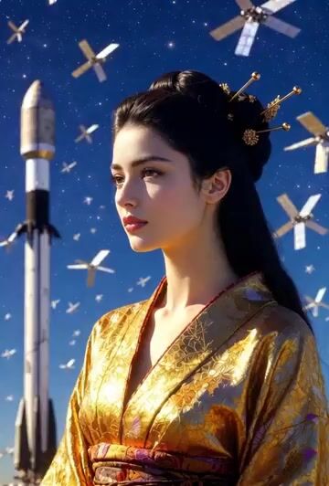 Kimono Woman in Cyber Space