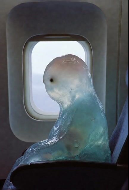 Gelatinous Blob on Airplane