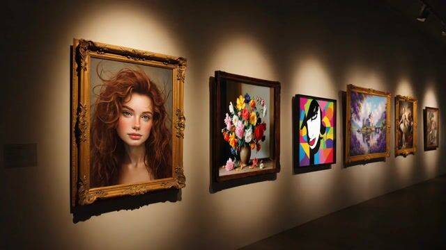 Museum Gallery Tracking Shot
