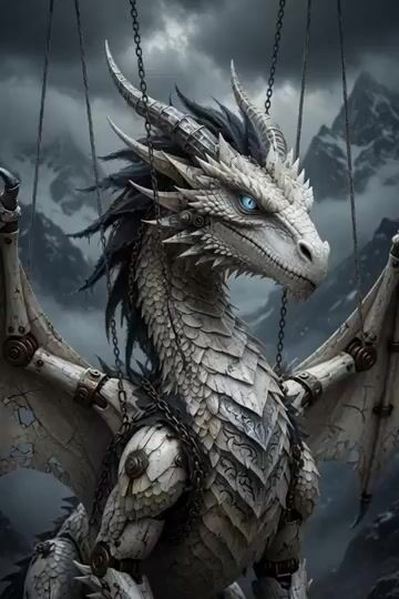 Seamless Gothic Marionette Dragon Loop