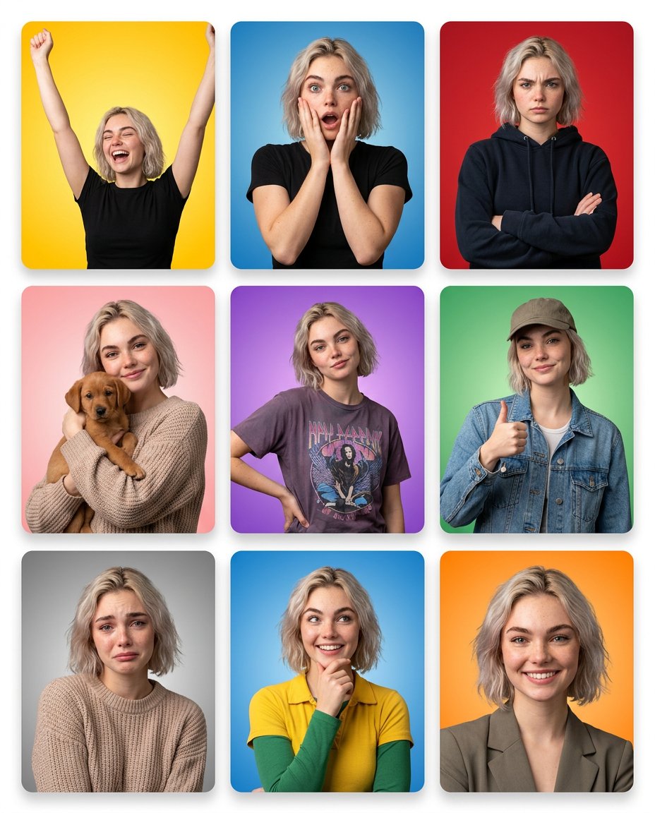 Emotion Grid with Gradient Backgrounds