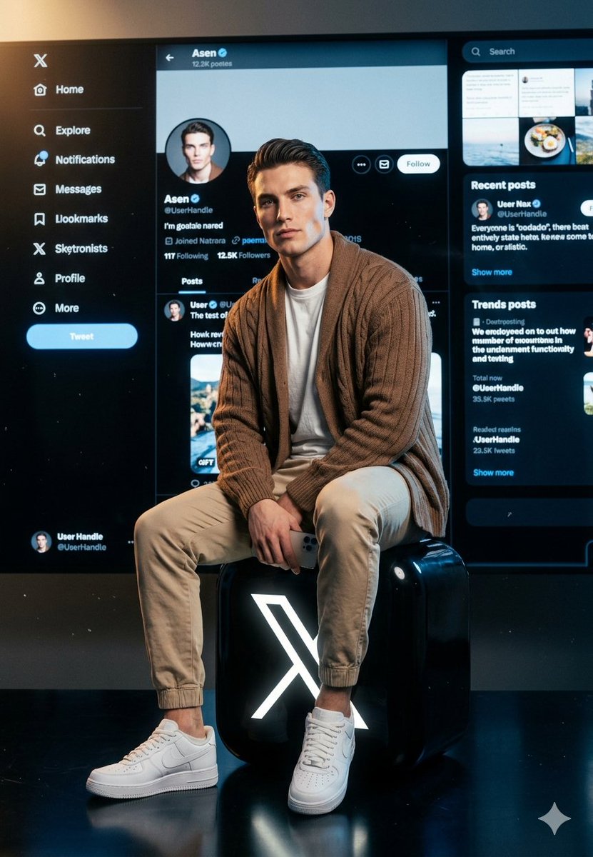 X/Twitter UI Interaction Scene