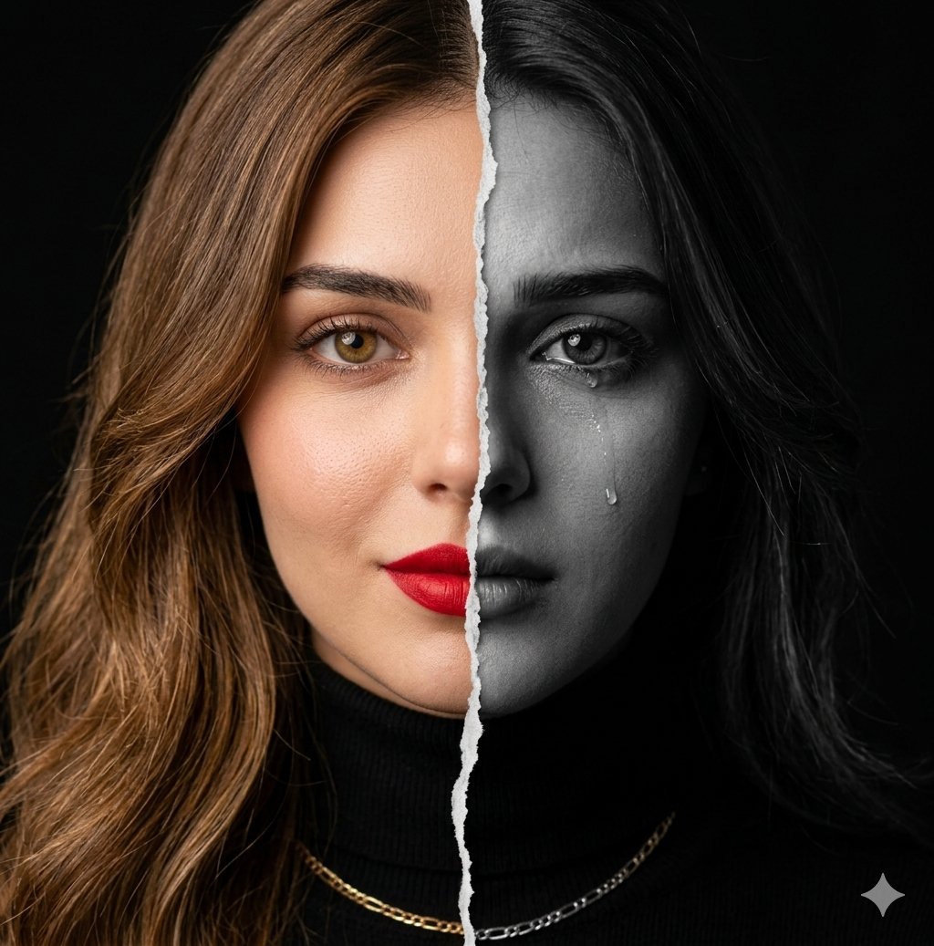 Cinematic Torn Paper Split Portrait