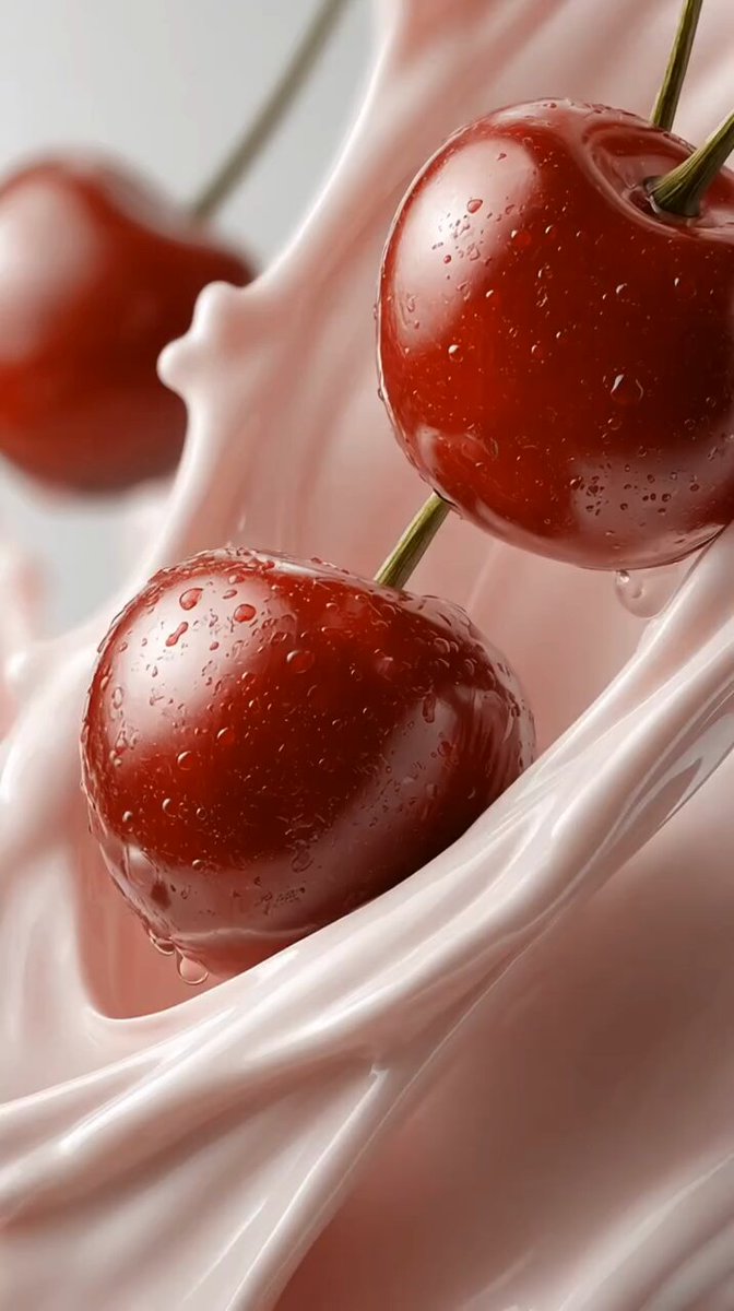 High-Speed Macro Food Photography: Cherries in Yogurt